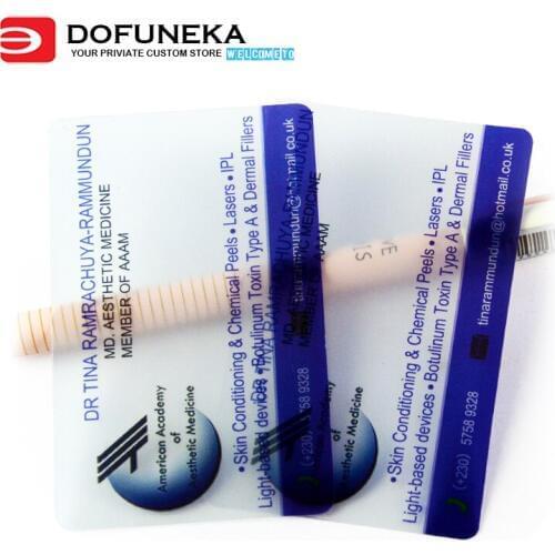 Wholesale price transparent matte face card 0.35mm thickness business card