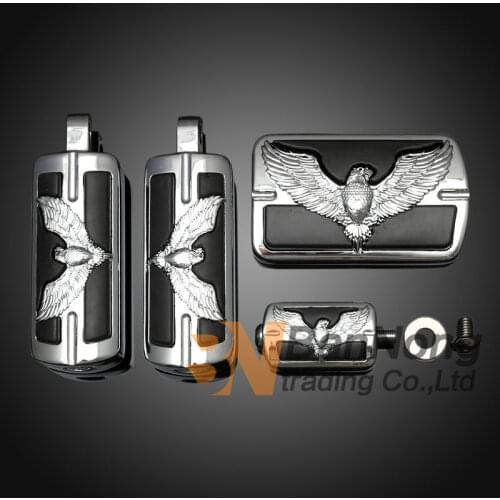 Eagle Logo Brake Pedal Cover Pad&Footrest Footpegs&Shifter Peg For Harley 883 1200 XL Softail Fat Boy Electra Glide Dyna Touring