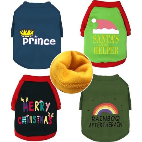Christmas Thick Dog Clothes Winter Warm Pet Dog Jacket Coat Puppy Christmas Clothing Hoodies for Small Medium Dogs Puppy Outfit