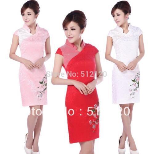 Shanghai Story U collar Qipao cheongsam dress vintage Flower printed Cheongsam Dress Chinese traditional dress 3 color