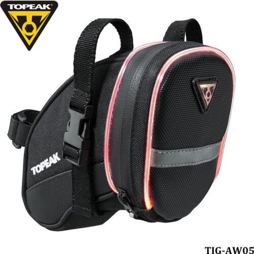 Topeak AERO WEDGE iGLOW MTB Rear Bag with Safety Light Bicycle Seatpost Bag Pack Road Bike Saddle Pouch Cycling Storage Pannier