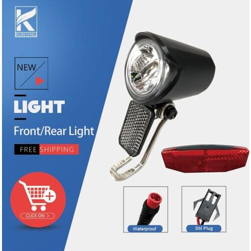 6V-72V E-bike Rear Light Electric Bicycle Tail Light E-scooter Night Safety LED Warning Rear Lamp Waterproof/SM Connector