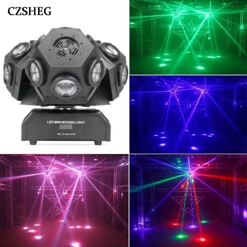 Disco LED Mobile Beam Head Laser RGBW DJ Equipment Dmx512 Three-head Laser Rotating Spin Bar Sound Control Stage Lighting