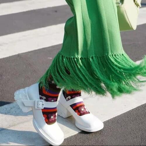 New Buckle High Heels Pumps Women Fashion Mary Janes Shoes Platform Shoes Women Autumn Casual Round Toe femmes chaussures