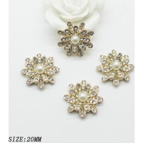 Est Selling Shiny Alloy10pcs/ set Rhinestone Lotus pearl Jewelry Decorations Festival Handmade Creative Products Accessories