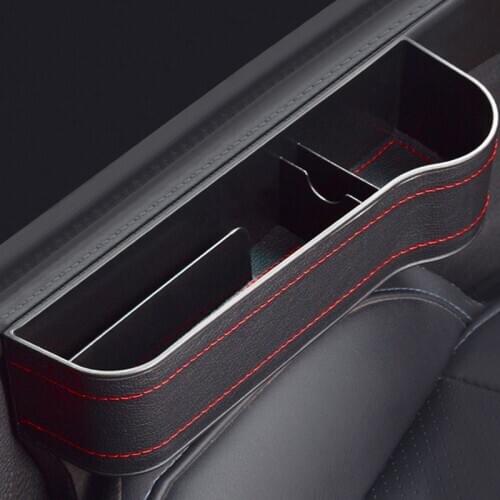 Universal Car Seat Gap Storage Box PU Case Organizer Pocket Car Seat Side Slit for Wallet Phone Coins Cigarette Keys Card