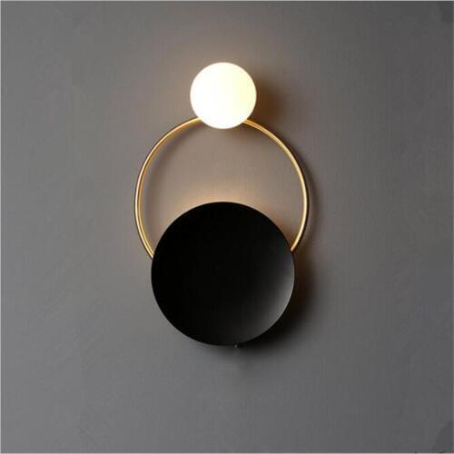 Post-modern Vintage Creative Iron Glass Wall Lamp for Foyer Bed Room Bedside Background Lighting Fixture 1815