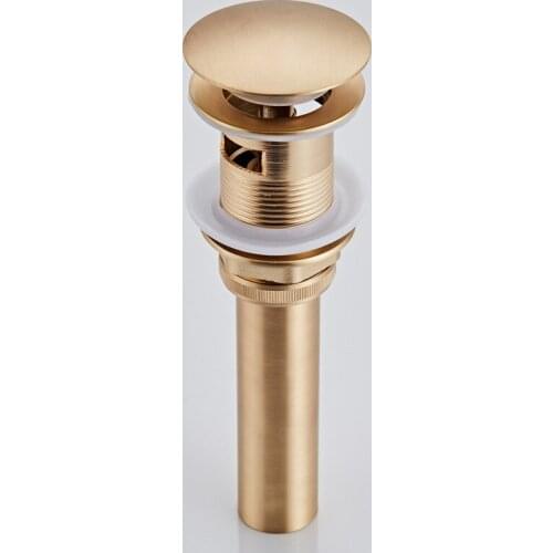 Pop Up Drains Brass Lavatory Sink/Basin Push Down Drainer Brushed Gold Bathroom Parts Faucet Accessories Deodorization Drain