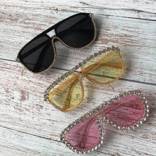 Womens sunglasses luxury shiny diamond sunglasses womens brand design fashion gradient glasses retro travel sunglasses UV400