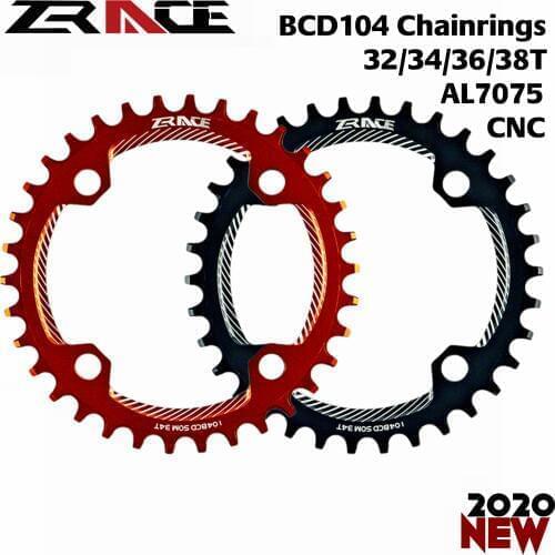 ZRACE Chainrings Chainwheels BCD104, 32T/34T/36T/38T, Narrow Width tooth AL7075 CNC for shimano deore MTB,mtb parts