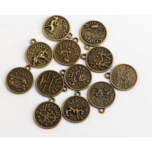 12 constellations pendant Jewelry finding & components diy make up accessory jewelry DIY manual #JY115