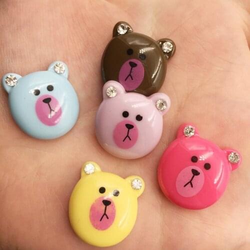 20pcs Hand Painting Resin Lovely Bear Flatback Rhinestone Child Scrapbook Crafts/wedding DIY Applique Ornaments