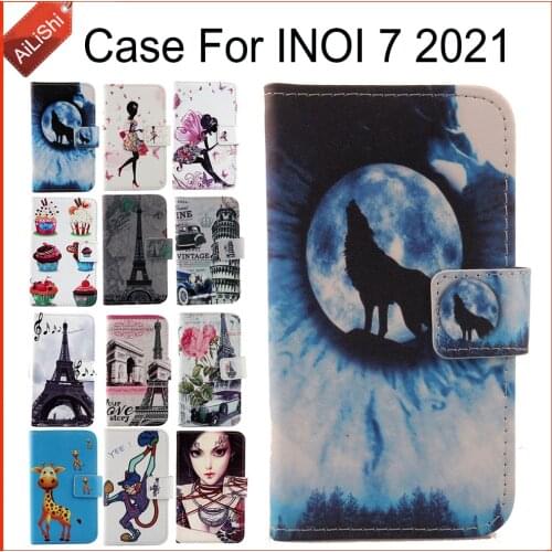 AiLiShi Case For INOI 7 2021 Luxury Flip PU Painted Leather Case INOI Exclusive 100% Special Phone Cover Skin+Tracking