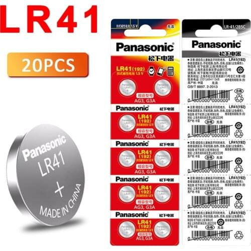 20pcs/1Packs PANASONIC LR41 192 AG3 0%Hg 192 392A 1.5V Cell battery batteries For calculator 0%Hg