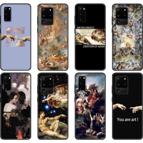 Black tpu Case For Samsung galaxy S20 /S20 PLUS/S20 ultra/S20+ /S20FE back cover Art Fresco Michelangelo