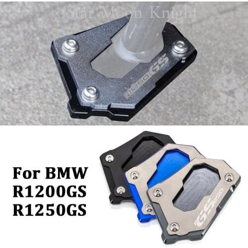 For BMW R1250GS Adventure R 1200 GS LC R1200GS Adv CNC Kickstand Side Stand Vergroter Plaat Extension Pad LOGO R1200GS R1250GS