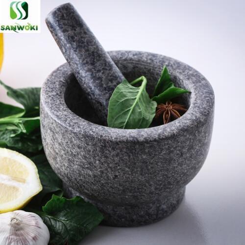 Granite Stone mortar Garlic masher machine Seasoning crusher machine Salt Pepper Mill Spice grinding machine garlic mincer