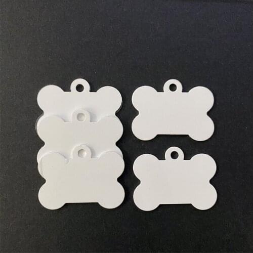 Free Shipping Sublimation Blank Dog Name Tag Bone-Shape Dog Cat ID Tag Heat Transfer Dog Aluminum Tag Double Sided Pet ID Tag