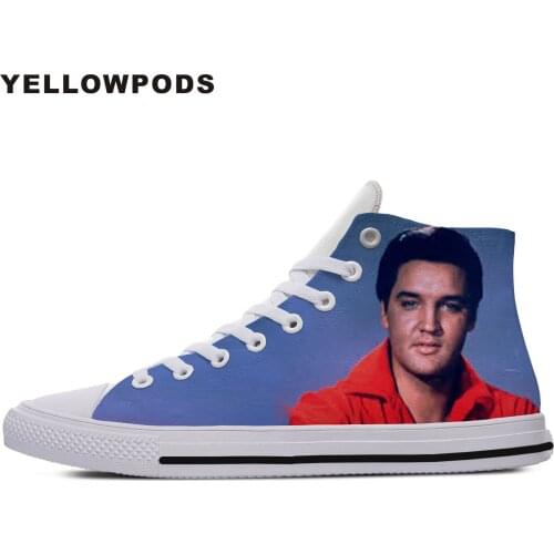 Customized Mens Casual Shoes High Quality Funny Handiness For Men Pop Rock Elvis Aaron Presley Cute Cartoon Custom Shoes White