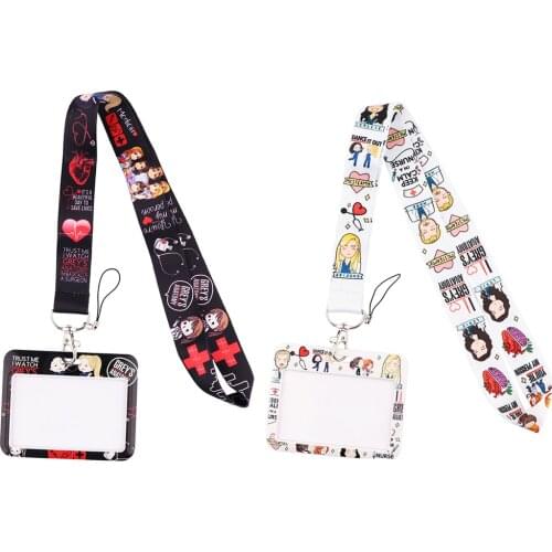 JF733 TV Show Gray Anatomy Doctor Nurse Neck Strap Lanyards Keychain Holder ID Card Passport Hanging Rope Lariat Lanyard Gifts