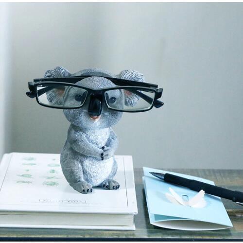 Cute Koala Figurines Animal Statues Resin Glasses Stand Pencil Sunglasses Holder Container Desktop Home Decor Creative Gifts