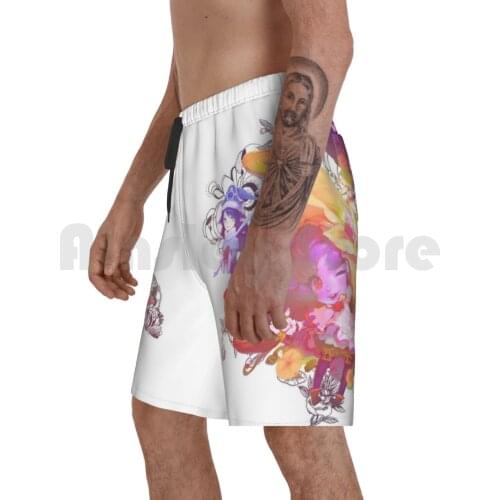 Kawaii Lulu Beach Shorts Men Beach Pants Swimwear Lulu Support Mid Top Game Gaming Girls Kawaii Magic Riot Games