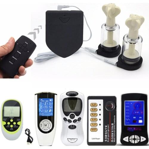 Multi-function Electric Shock Nipple Sucker Nipple Clamps Body Massager Electro Medical Themed Sex Toys For Man Woman