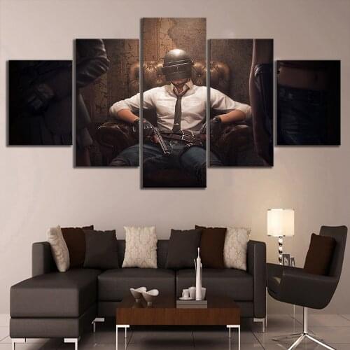Home Decoration Module Pictures 5 Pcs Pubg Playerunknowns Battlegrounds Game Painting Canvas Wall Art Printed Poster Living Room