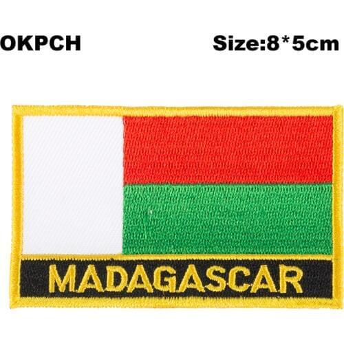 Madagascar Flag patches stickers on t-shirts military patch heat transfers PT0110-R