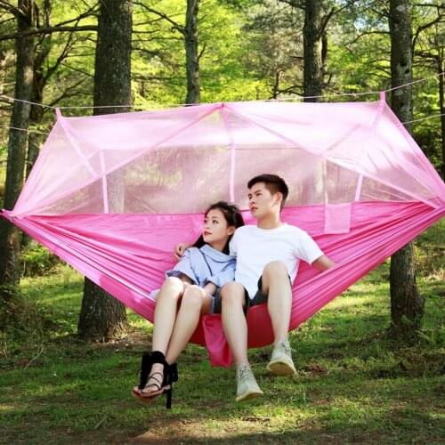 2020 New Ultralight Double Person Sleeping Bed Parachute Hammock Hunting Mosquito Net Outdoor Camping Portable Hammock