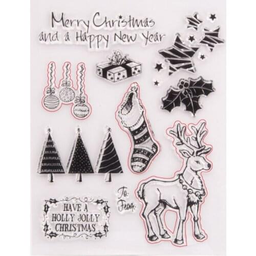 Happy New Year Transparent Clear Silicone Stamp Seal DIY Scrapbook Rubber Stamping Coloring Embossing Diary Decoration Reusable