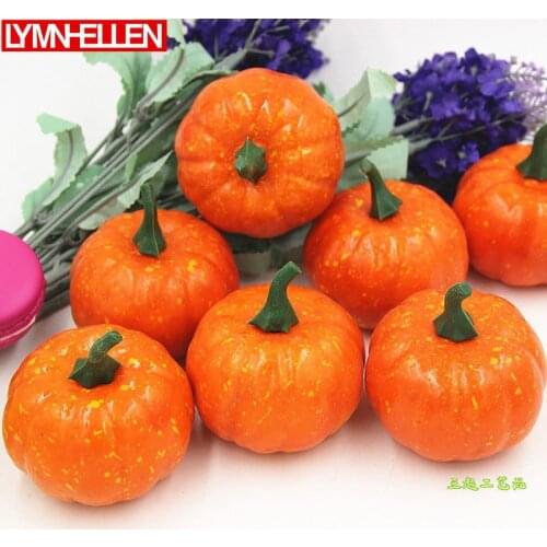 Realistic Pumpkin PU Vegetables Fun Halloween Decoration Toys Fruit Education Kids Toy Model for Children