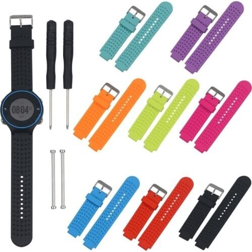 Fashion Silicone Watch Strap Band Replacement With Pins Tools For Garmin Forerunner 220 230 235 630 620 735XT