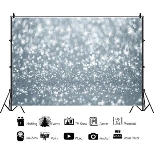 Silver Multicolored Glittering Spots Backdrops Artistic Photos Background Decorations for Kids Family Portrait Photography Props