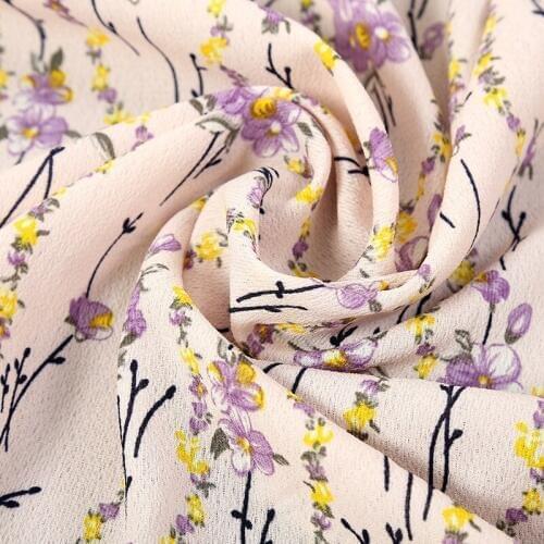 Dress Fabric Printed Chiffon Fabric DIY Sewing Craft Material Paris Pearl Crepe Chiffon Fabric