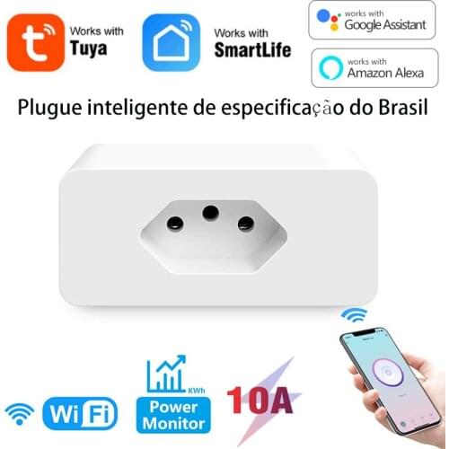Smart WiFi Plug Brazil 10A Power Monitor Function Smart Life App Remote Control Socket Outlet Works With Alexa Google Home