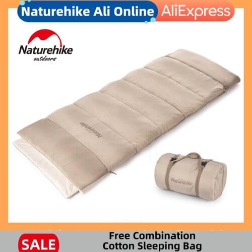 Naturehike Envelope Camp Sleeping Bag Down Cotton Spliceable Sheet Outdoor Ultralight Travel Shawl Quilt Glamping Sleeping Bag