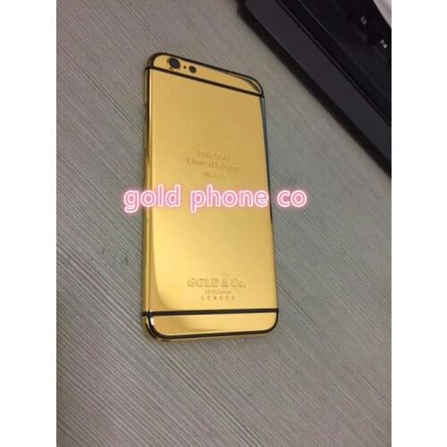 Middle Frame Rear Door Housing for phone 6/6s plus 24k real Gold Chassis Back Cover with customized logo