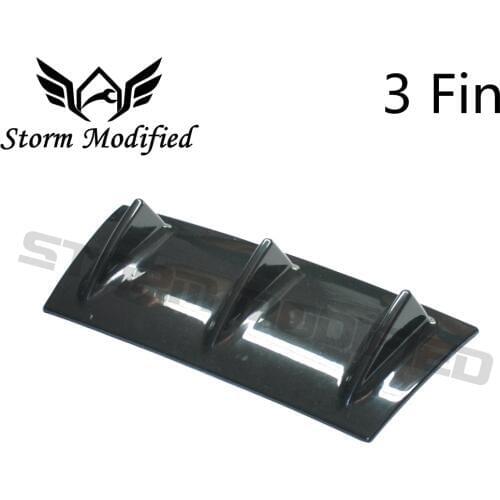 SuTong Universal Car Rear Bumper Lip Diffuser 3 Fin Gloss Black ABS Plastic Car-Styling Rear Bumper Lip Diffuser