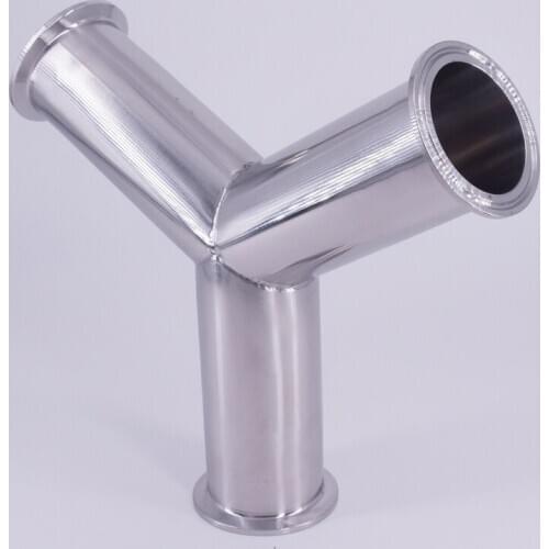 102mm Pipe OD 4" Tri Clamp Y Shaped 3 Way SUS 304 Stainless Steel Sanitary Fitting Spliter Homebrew Beer Wine