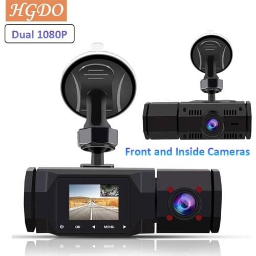 HGDO C600 Dual Lens Dash Cam Front and Inside Cabin FHD 1080P Mini Car DVR Camera Night Vision Auto Video Recorder Registrator
