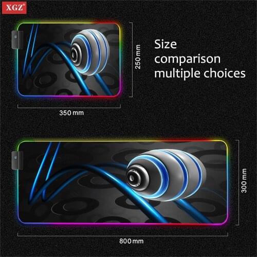 XGZ 3D Creative RGB Mouse Pad Game Non-slip LED Backlight Non-slip High-quality Mouse Pad Suitable for Office Desk Mat 400x900mm