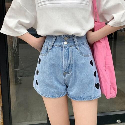 Womens New 2021 Fit High Quality Denim Tide Female Pants Summer cute color Loose Jeans Mom Streetwea Casual Versatile Shorts