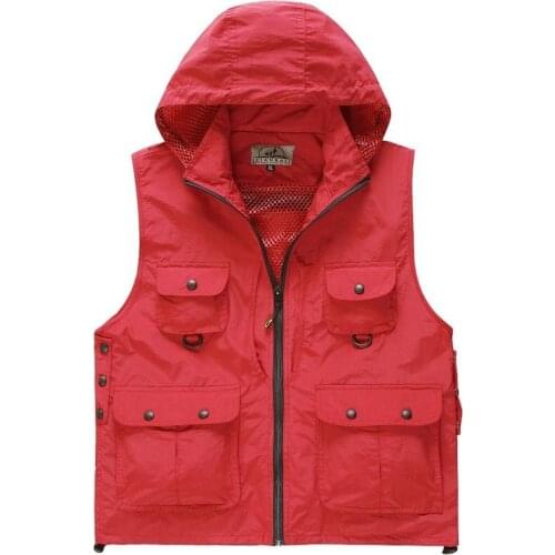 Men/Women Multi-pockets Vest Male/Female Photography Director Reporter Sleeveless Jacket Military Waistcoat Men Clothing