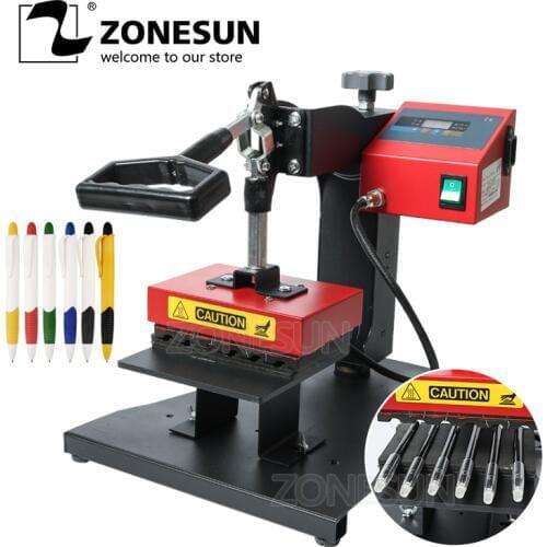 ZONESUN Pen Heat Printing Machine Hot Transfer Printing Machine Press Machine For Plastic Ball Point Pen Logo Pressing Machine