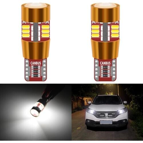 2pcs T10 194 W5W 168 175 Led Bulbs 3014 27SMD Lens LED Canbus Error Free Sidemarker Clearance Lights Dome Map Door Rear Lamp