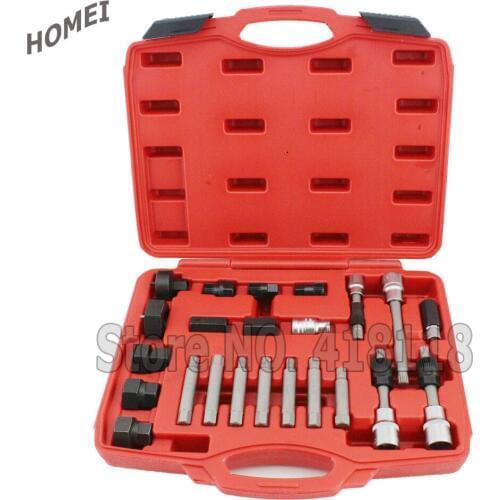 24pcs Alternator Freewheel Pulley Puller Removal Engine Auto Tool Set NEW