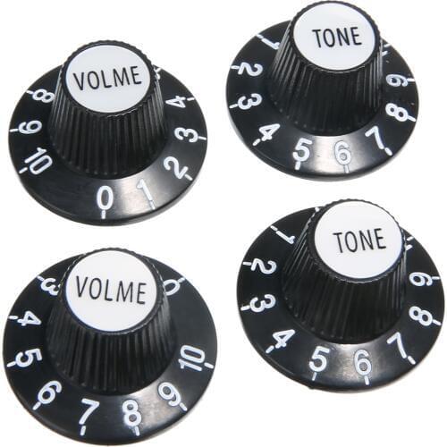 4Pcs/set New Guitar Control Knobs Silver Top Hat Bell For Gibson Les Paul For SG Tone and Volume Adjustable