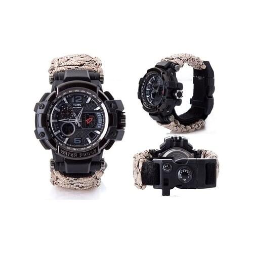 Watch Multifunctional Waterproof Military Tactical Paracord Watch Bracelet Camping Hiking Emergency Gear EDC