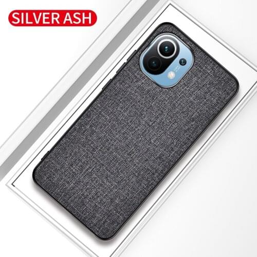 For Xiaomi Mi 11 Case Luxury Skin Soft TPU edge + Hard fabric back cover protective case for xiaomi mi 11 Mi11 xiaomi 11 shell